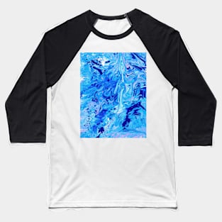 Seastorm Swirl Acrylic Pour Painting Baseball T-Shirt